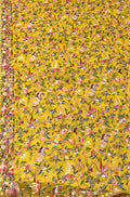 Yellow Embroidered Parsi Georgette Dupatta - Luxurion World
