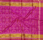 Pink Handloom Single Ikat Patola Pure Silk Dupatta - Luxurion World