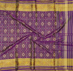 Purple Handloom Single Ikat Patola Pure Silk Dupatta - Luxurion World