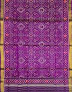 Purple Patola Handloom Pure Silk Single Ikat Dupatta - Luxurion World