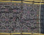 Black Patola Handloom Single Ikat Pure Silk Dupatta: Elegant and Luxurious Fashion Accessory - Luxurion World