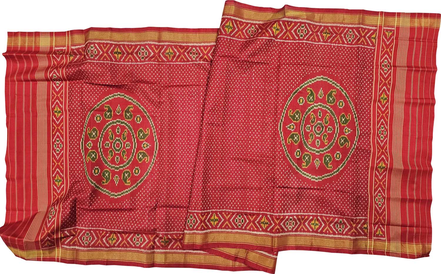 Exquisite Red Patola Handloom Single Ikat Silk Dupatta: A Timeless Fashion Statement - Luxurion World