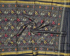 Black Patola Handloom Single Ikat Pure Silk Dupatta: Timeless Elegance in Every Thread - Luxurion World