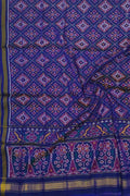 Exquisite Blue Semi Patan Patola Handloom Pure Silk Dupatta - Luxurion World