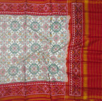 Elegant Off White Silk Dupatta with Semi Patan Patola Handloom Design - Luxurion World
