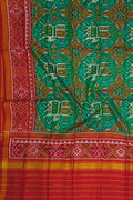 Exquisite Green Semi Patan Patola Handloom Pure Silk Dupatta - Luxurion World