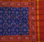 Exquisite Blue Semi Patan Patola Handloom Pure Silk Dupatta - Luxurion World