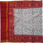 Off White Silk Dupatta with Semi Patan Patola Handloom Design - Luxurion World