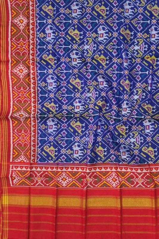 Stunning Blue Semi Patan Patola Handloom Silk Dupatta: A Timeless Beauty