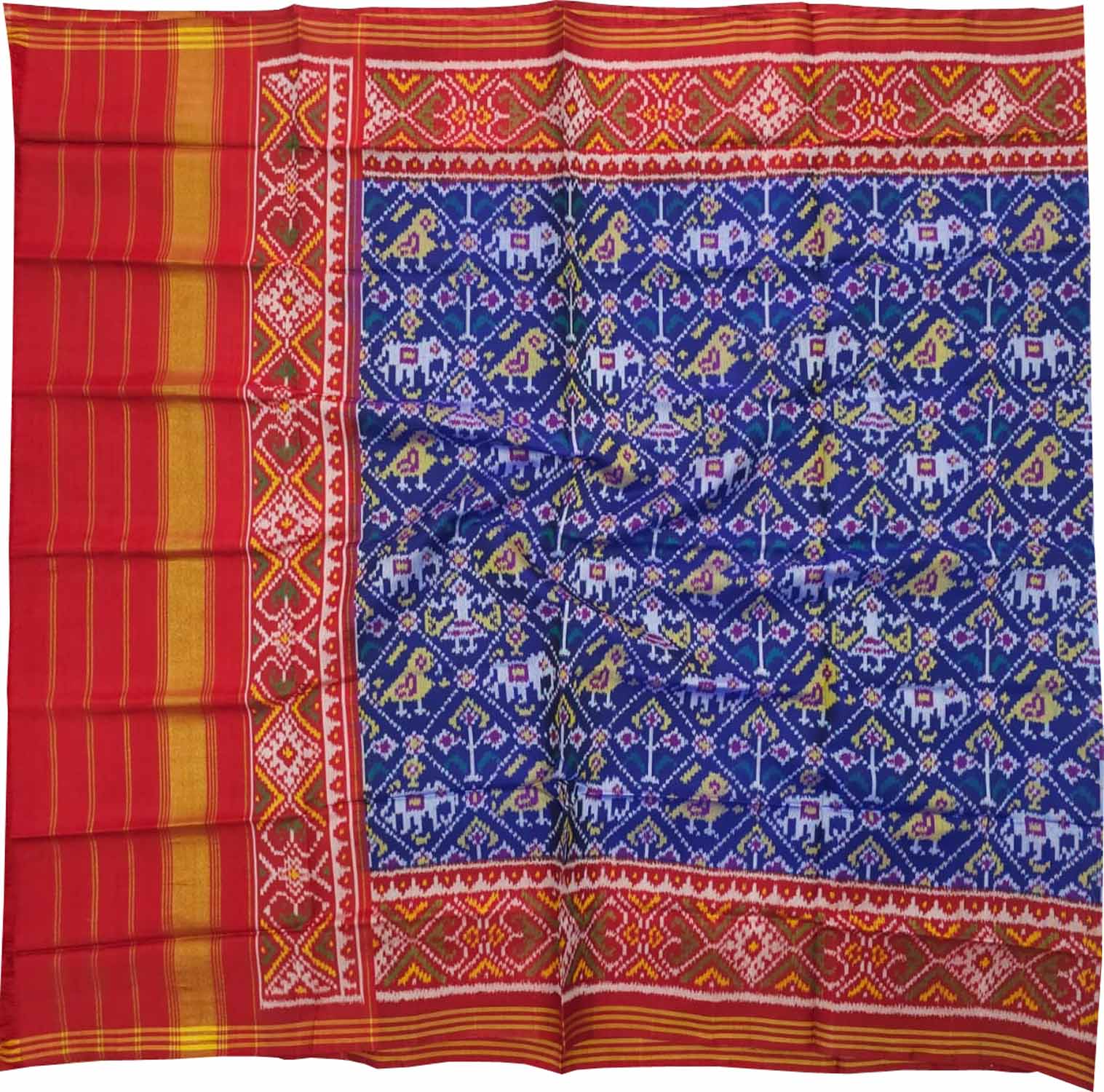 Stunning Blue Semi Patan Patola Handloom Silk Dupatta: A Timeless Beauty - Luxurion World