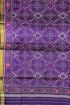 Purple Handloom Patola Single Ikat Pure Silk Dupatta - Luxurion World