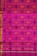 Pink Handloom Patola Single Ikat Pure Silk Dupatta - Luxurion World