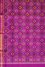 Purple Handloom Patola Single Ikat Pure Silk Dupatta - Luxurion World