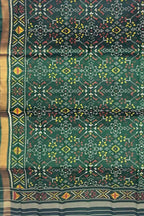 Green Handloom Patola Single Ikat Pure Silk Dupatta - Luxurion World
