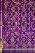 Purple Handloom Patola Single Ikat Pure Silk Dupatta - Luxurion World