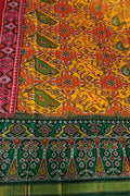 Yellow Semi Patan Patola Handloom Pure Silk Dupatta - Luxurion World