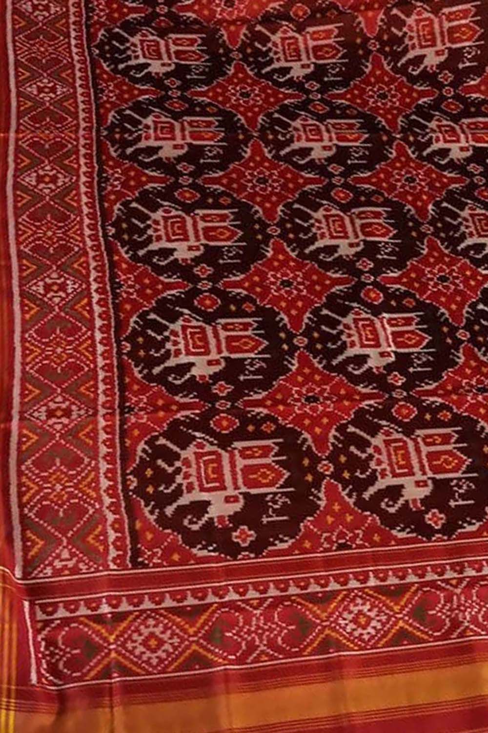 Multicolor Semi Patan Patola Handloom Pure Silk Dupatta - Luxurion World