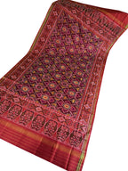 Multicolor Semi Patan Patola Handloom Pure Silk Dupatta - Luxurion World