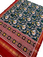 Blue Patan Patola Handloom Pure Silk Double Ikat Dupatta - Luxurion World