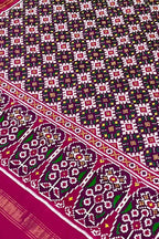 Purple Patan Patola Handloom Pure Silk Double Ikat Dupatta - Luxurion World