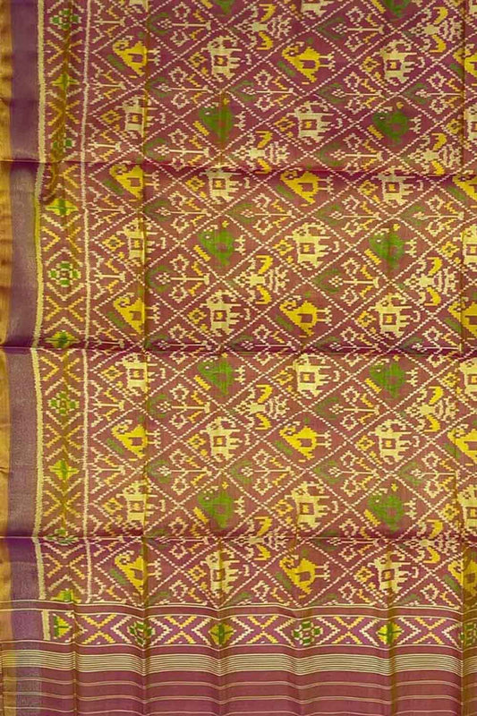 Stunning Multicolor Patola Handloom Pure Silk Single Ikat Dupatta - Luxurion World