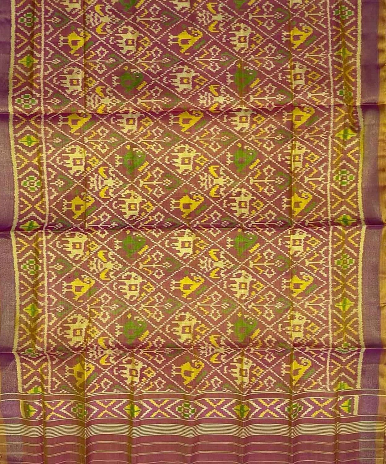 Stunning Multicolor Patola Handloom Pure Silk Single Ikat Dupatta - Luxurion World