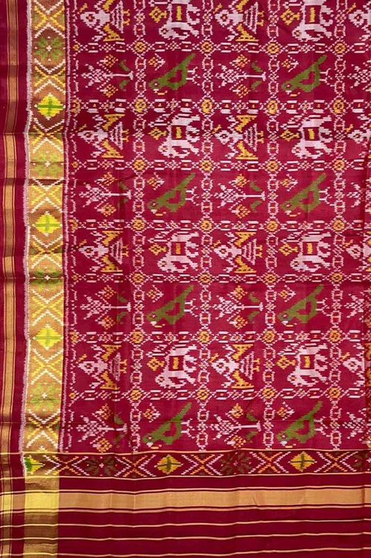 Exquisite Red Patola Handloom Silk Ikat Dupatta: A Timeless Masterpiece - Luxurion World