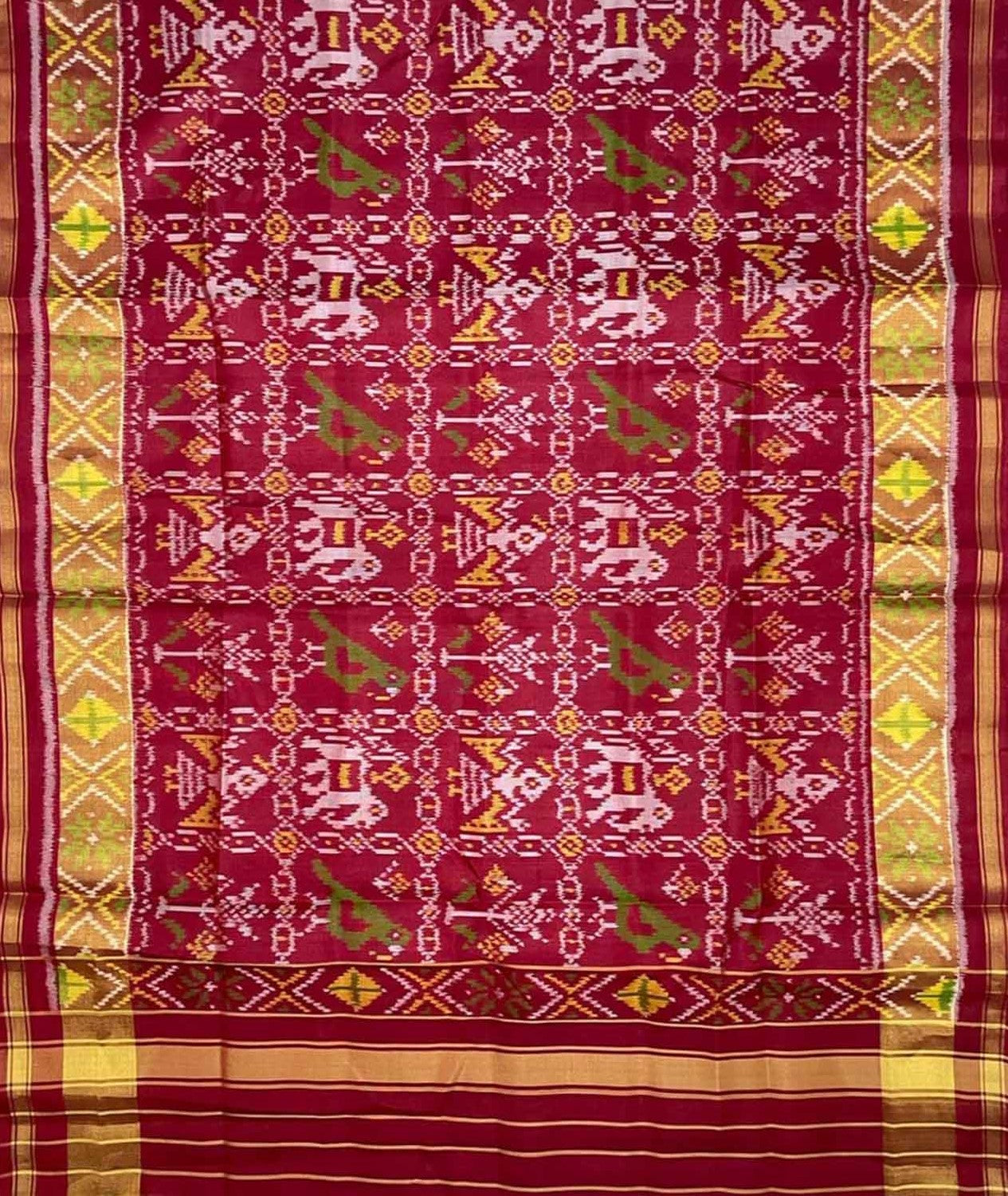 Exquisite Red Patola Handloom Silk Ikat Dupatta: A Timeless Masterpiece - Luxurion World