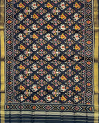 Black Patola Handloom Pure Silk Single Ikat Dupatta: Timeless Elegance in Every Thread - Luxurion World