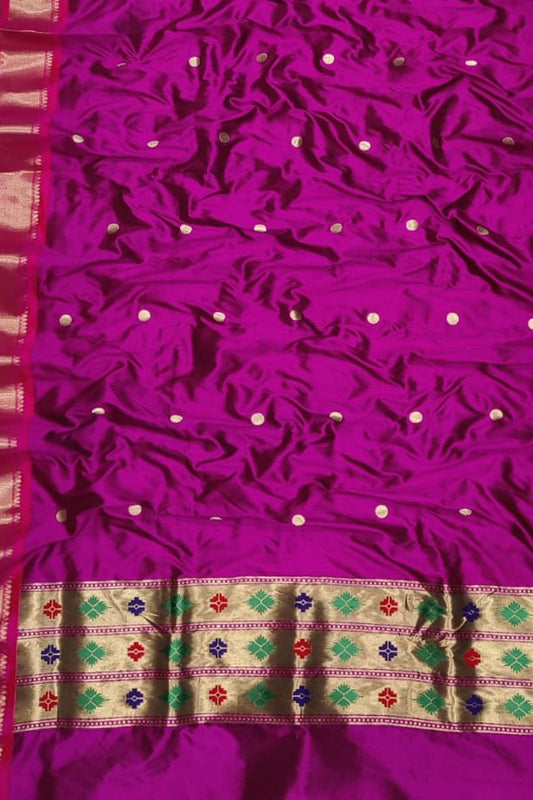 Pink Paithani Pure Silk Dupatta - Luxurion World