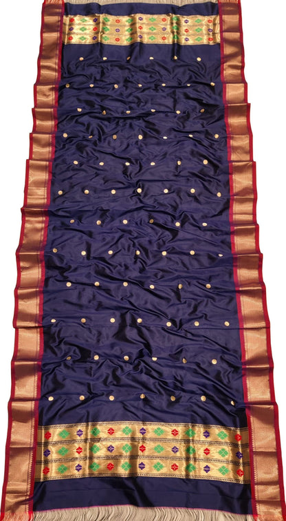 Blue Paithani Pure Silk Dupatta - Luxurion World