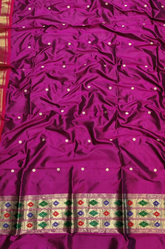 Pink Paithani Pure Silk Dupatta - Luxurion World