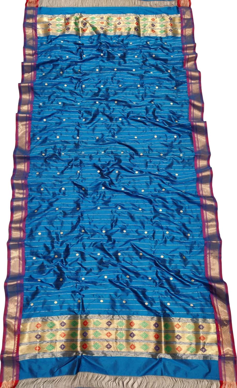 Blue Paithani Pure Silk Dupatta - Luxurion World