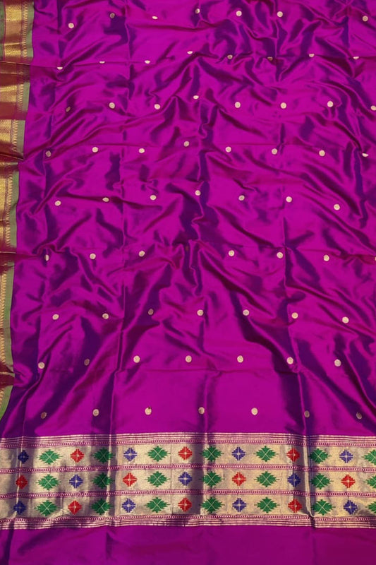 Pink Paithani Pure Silk Dupatta - Luxurion World