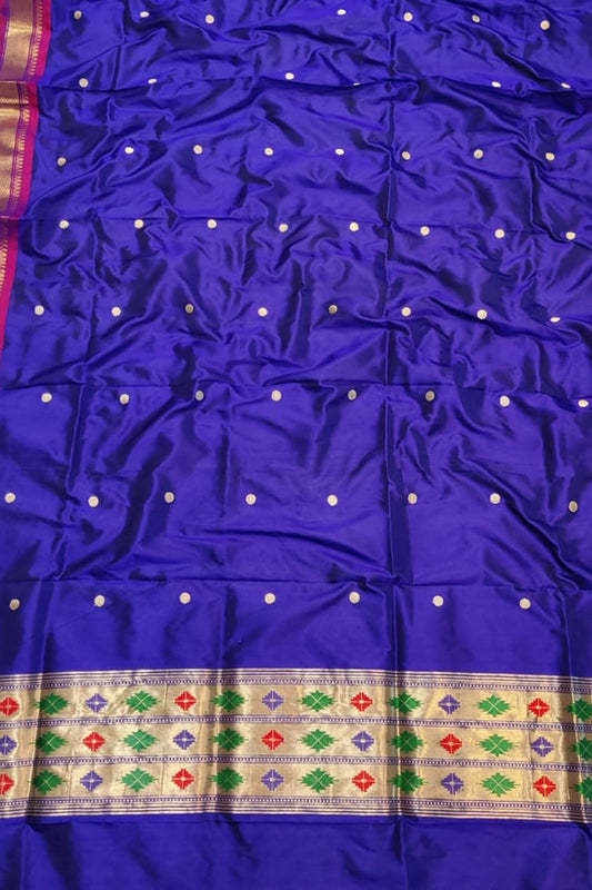 Blue Paithani Pure Silk Dupatta - Luxurion World