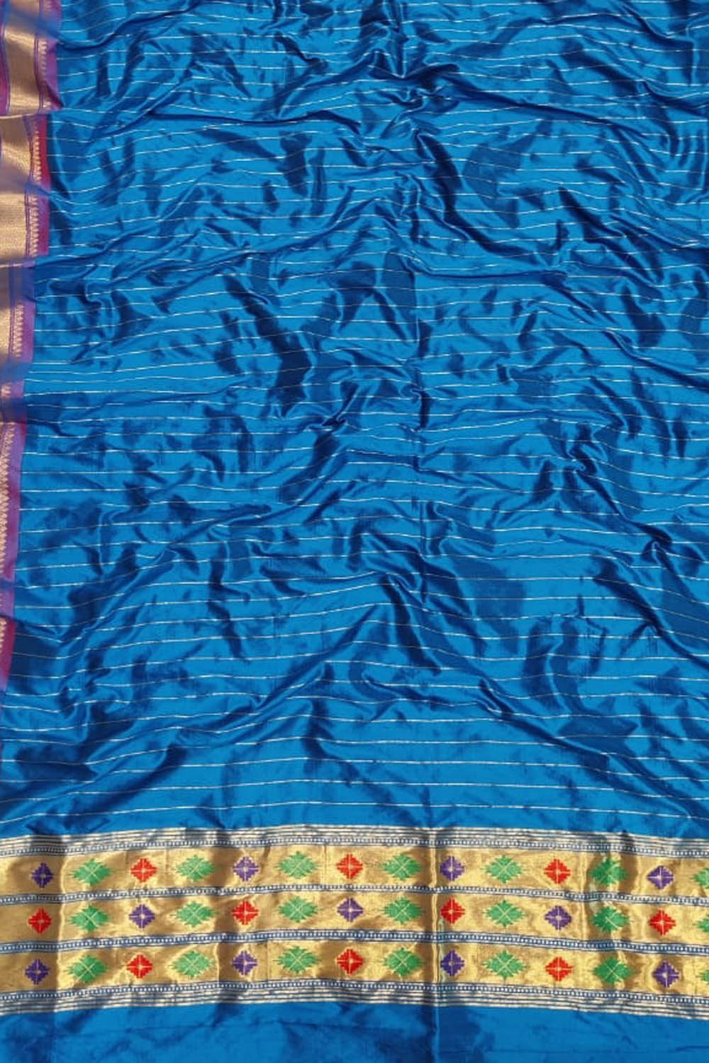 Blue Paithani Pure Silk Dupatta - Luxurion World