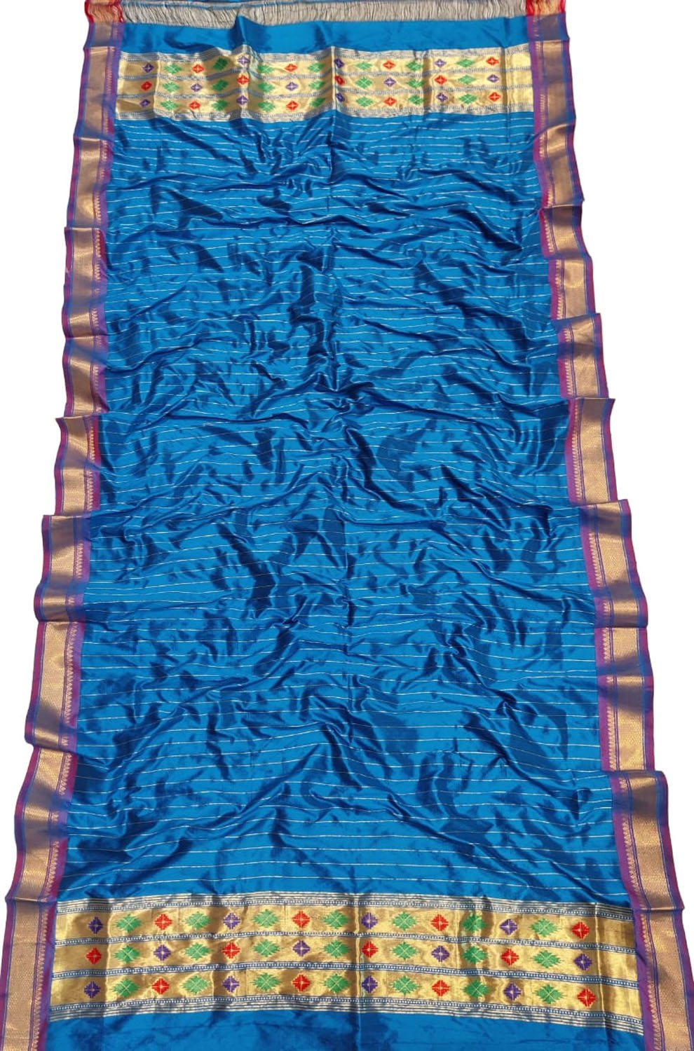 Blue Paithani Pure Silk Dupatta - Luxurion World