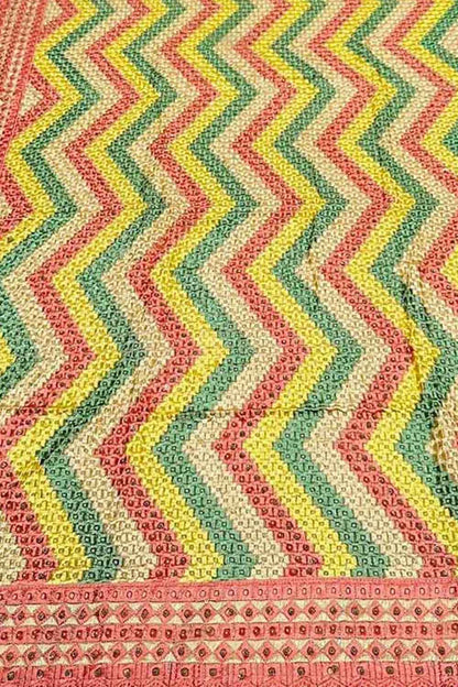 Multicolor Phulkari Chinnon Dupatta - Luxurion World