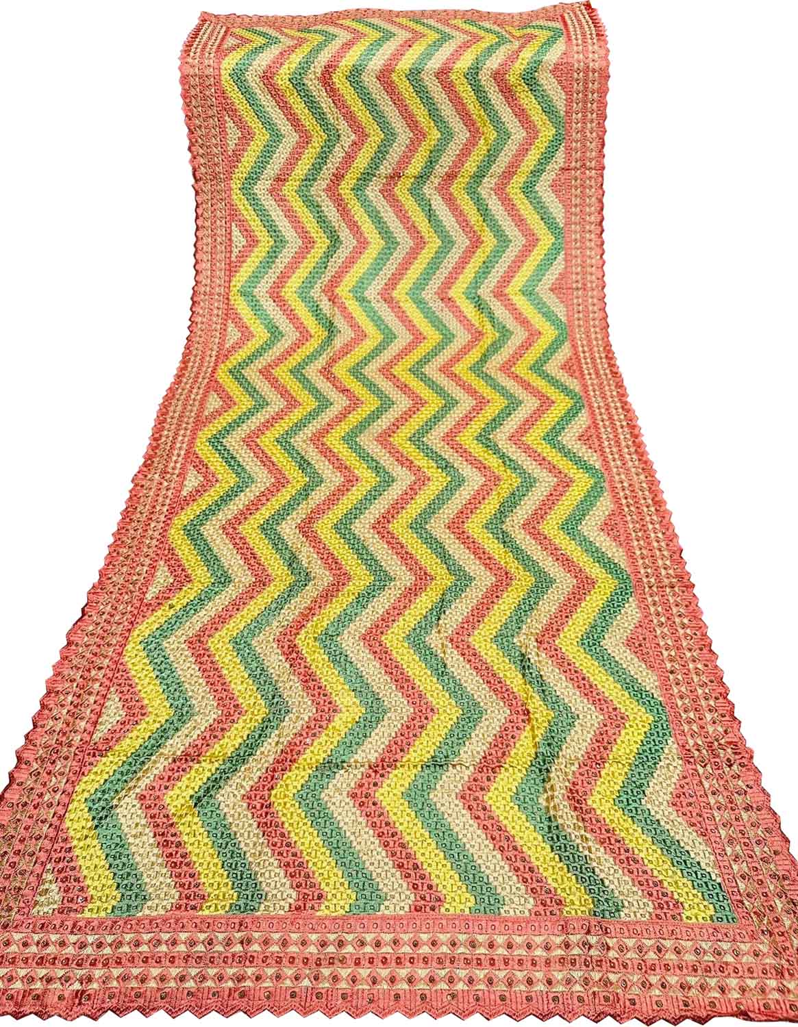 Multicolor Phulkari Chinnon Dupatta - Luxurion World