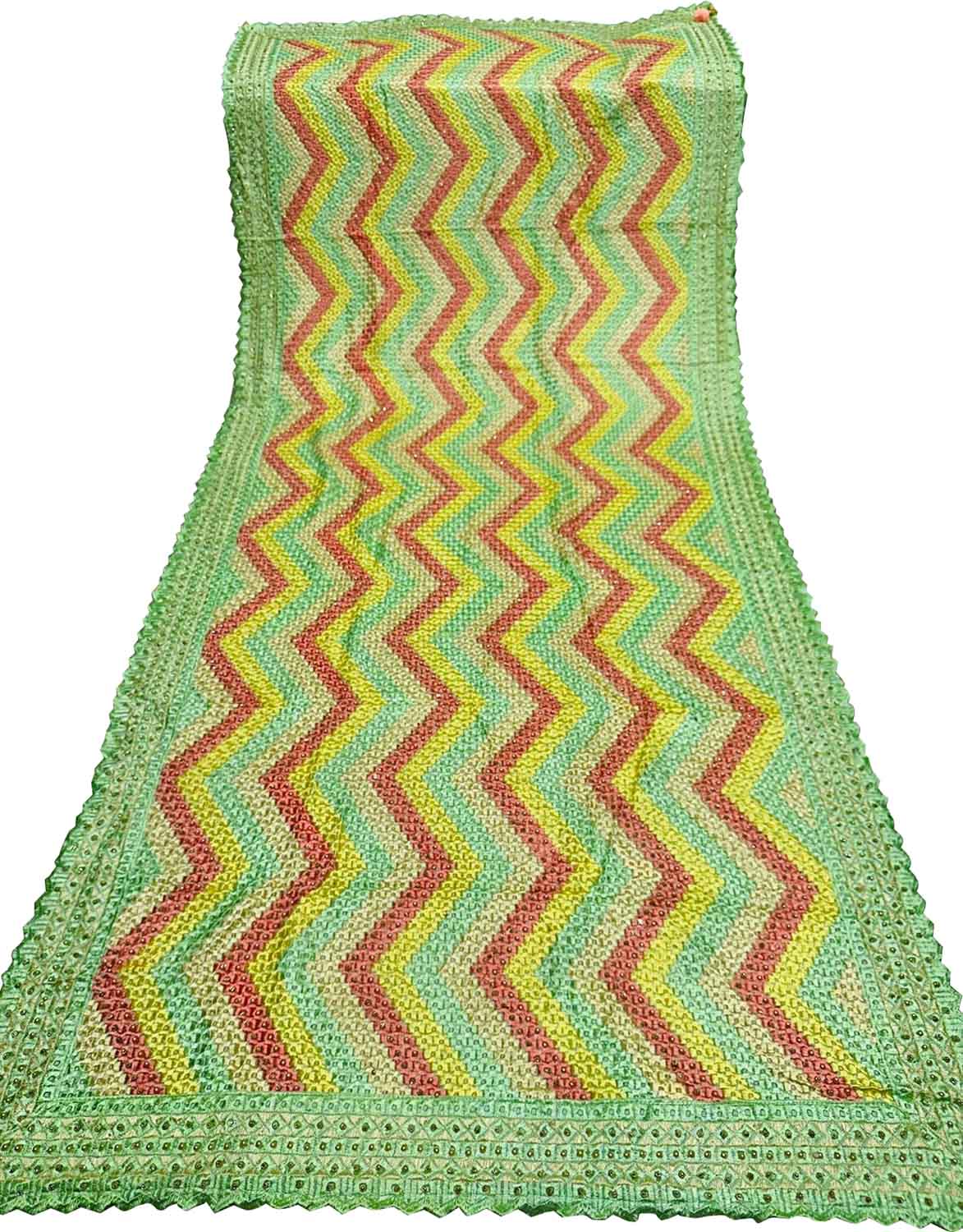 Multicolor Phulkari Chinnon Dupatta - Luxurion World