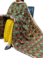 Multicolor Phulkari Embroidered Chinon Dupatta - Luxurion World