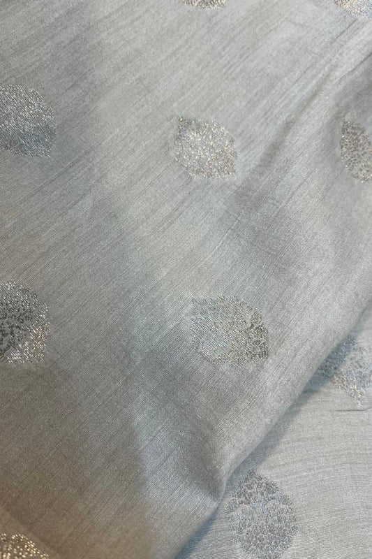 Dyeable Banarasi Handloom Pure Moonga Silk Fabric ( 1 Mtr ) - Luxurion World