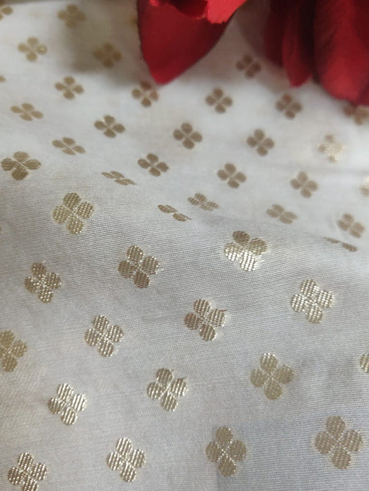 Dyeable Banarasi Cotton Silk Fabric ( 1 Mtr ) - Luxurion World
