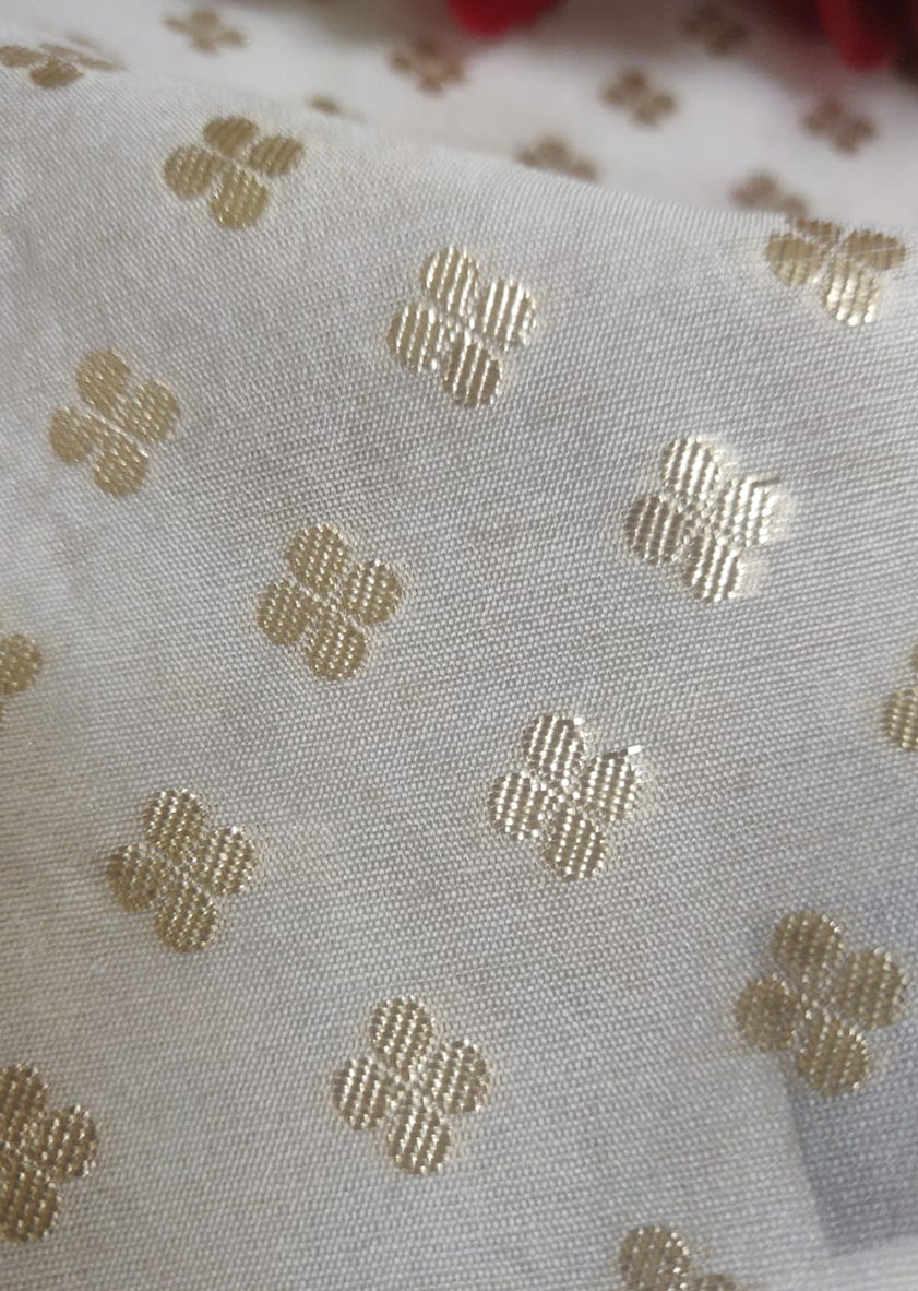 Dyeable Banarasi Cotton Silk Fabric ( 1 Mtr ) - Luxurion World