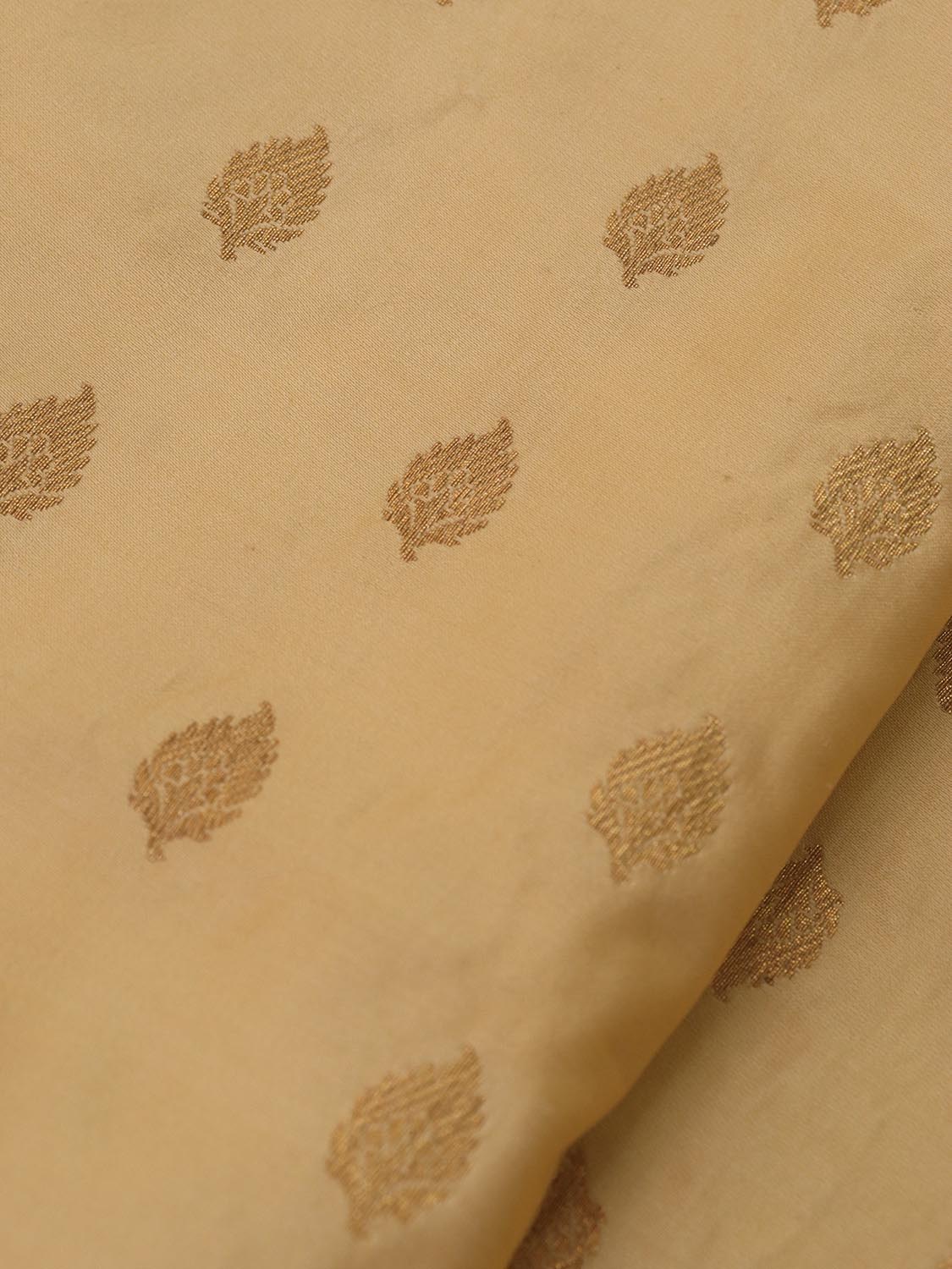 Dyeable Banarasi Pure Satin Katan Silk Fabric ( 1 Mtr ) - Luxurion World