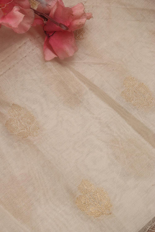 Dyeable Banarasi Pure Cotton Fabric ( 2.5 Mtr )