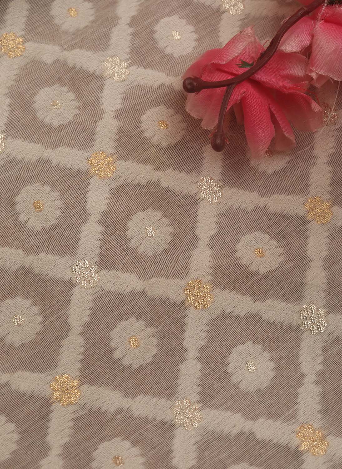 Dyeable Banarasi Pure Cotton Fabric ( 2.5 Mtr ) - Luxurion World