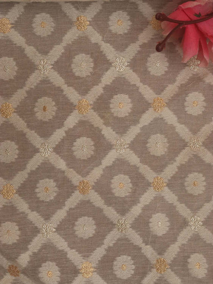 Dyeable Banarasi Pure Cotton Fabric ( 2.5 Mtr ) - Luxurion World