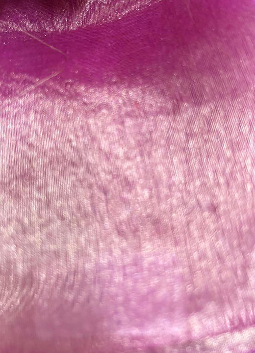 Pink Handloom Banarasi Tissue Silk Fabric ( 1 Mtr ) - Luxurion World