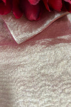 Pink Handloom Banarasi Tissue Silk Fabric ( 1 Mtr ) - Luxurion World